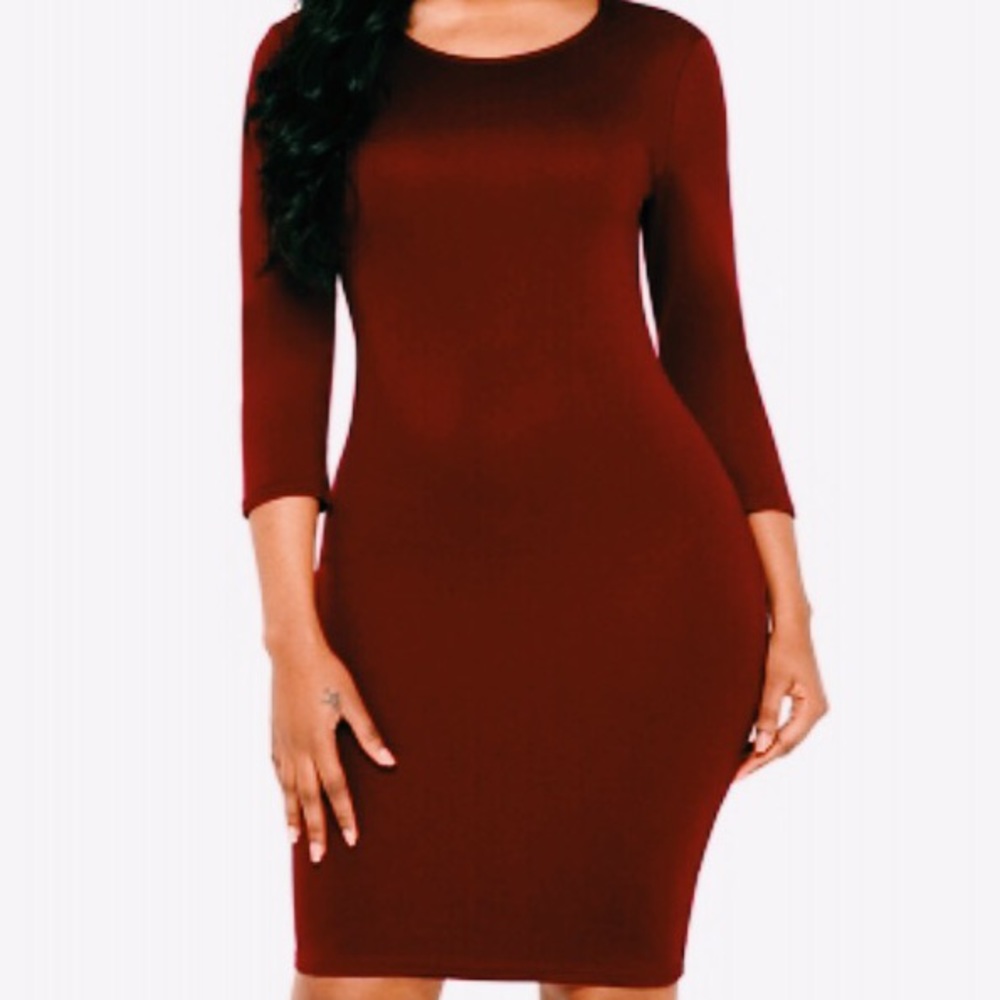 Burgundy Bodycon Dress